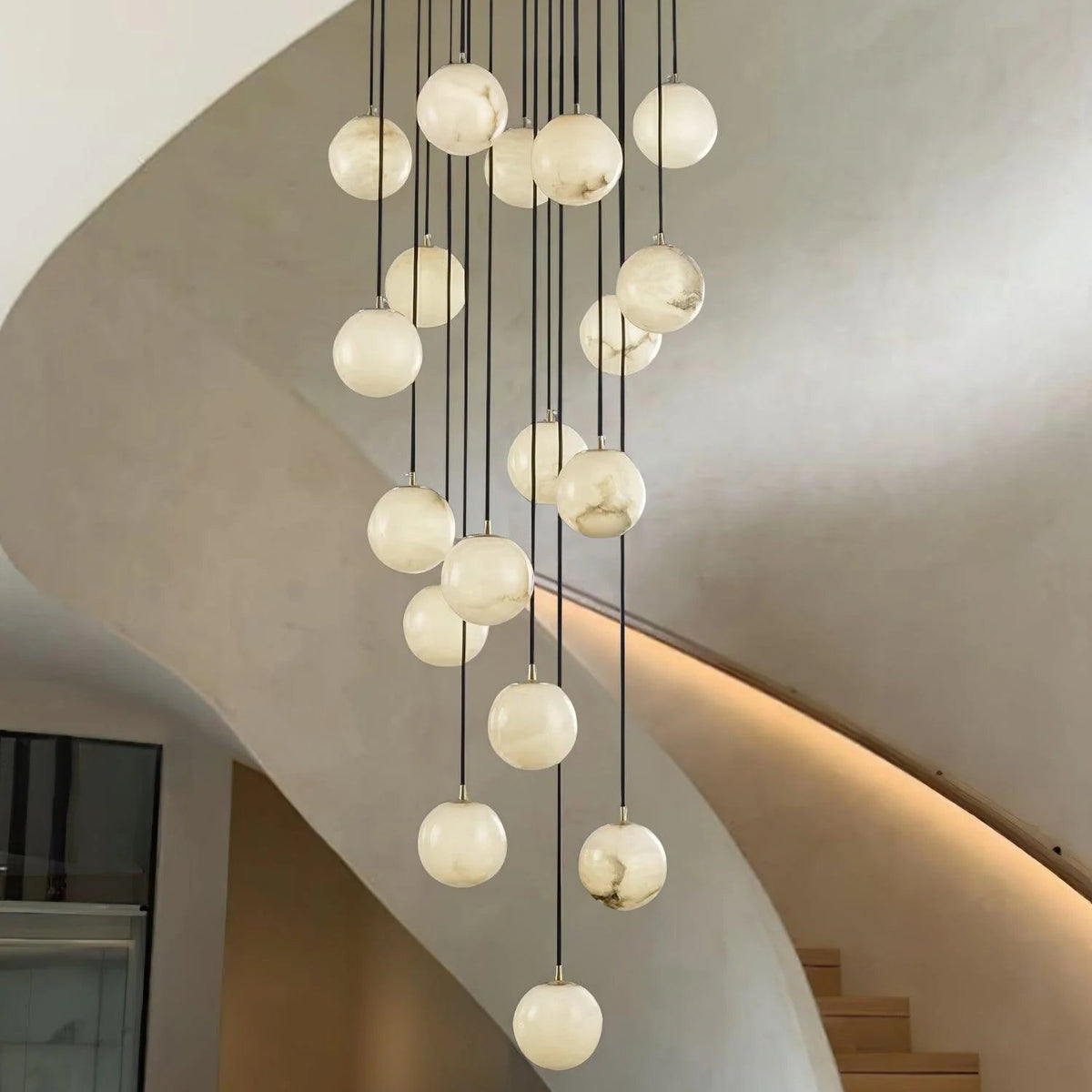 Alabaster Balls Cluster Chandelier - Pre Order