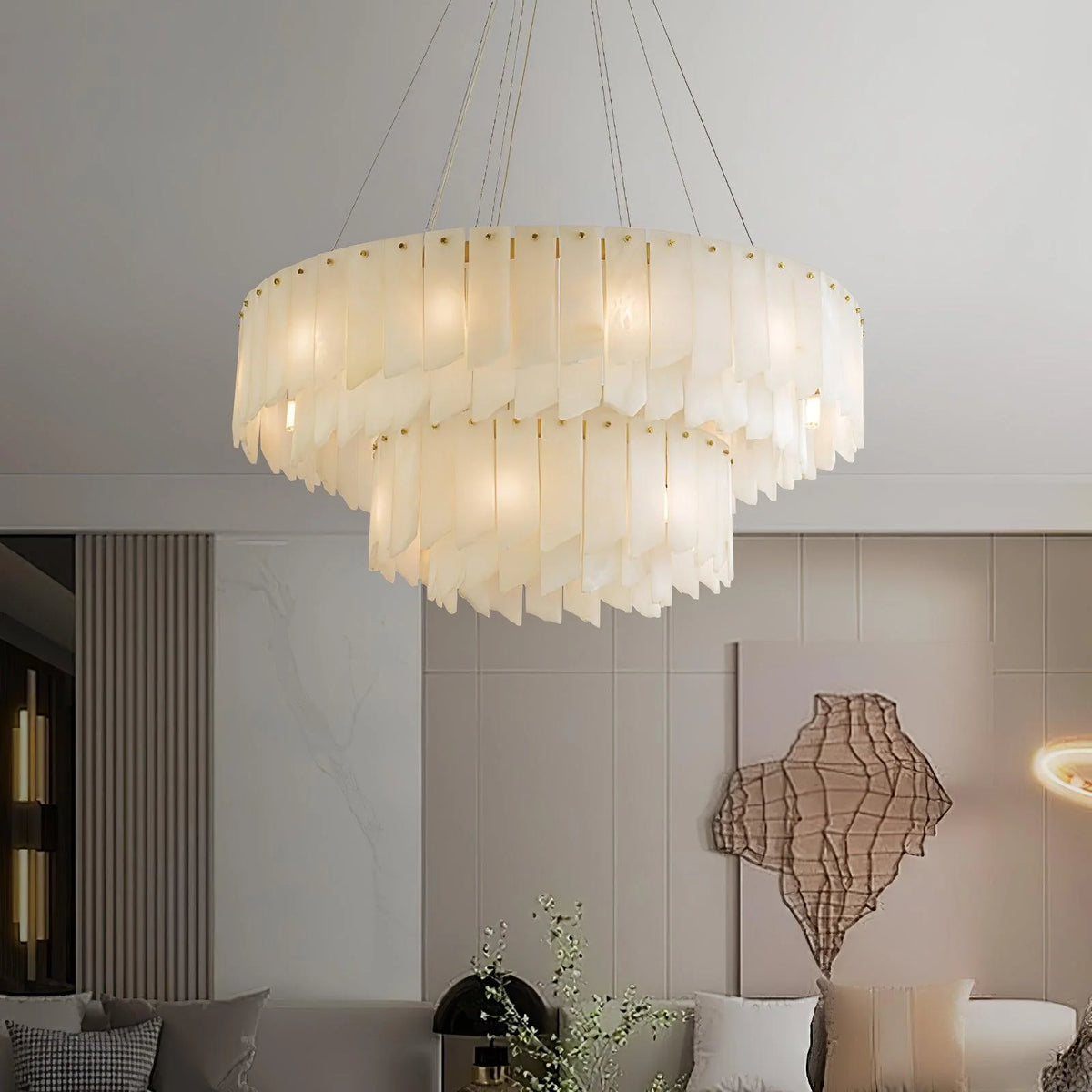 Alabaster Cascade Tiered Chandelier - Pre Order