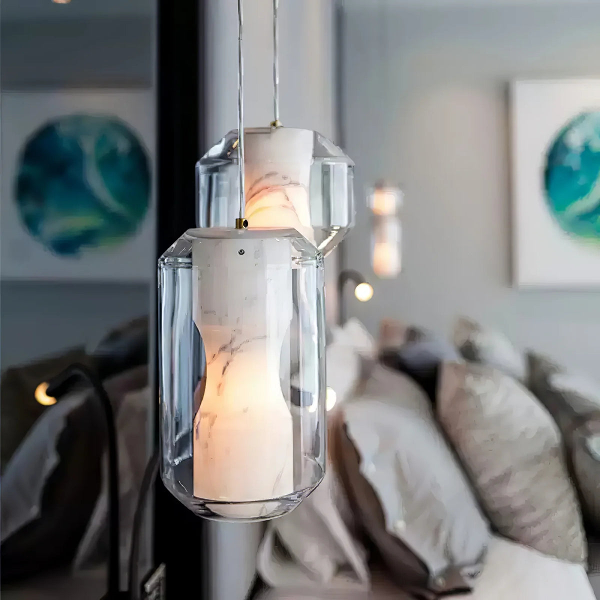 Alabaster Glass Cylinder Pendant Light - Pre Order