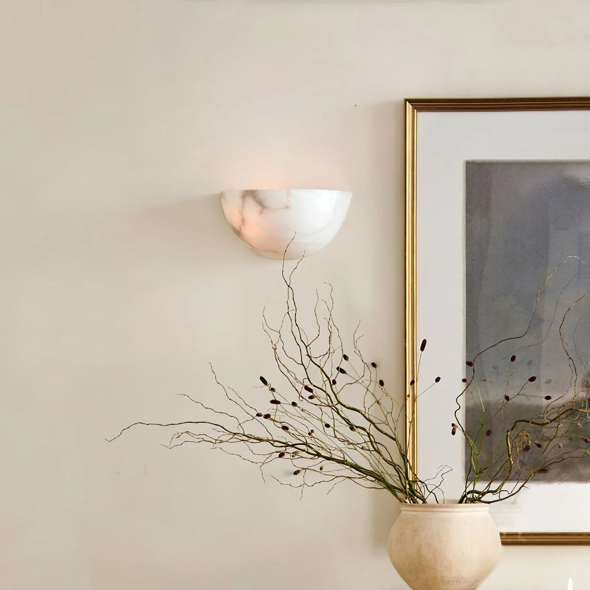 Alabaster Half-Moon Wall Sconce - Pre Order