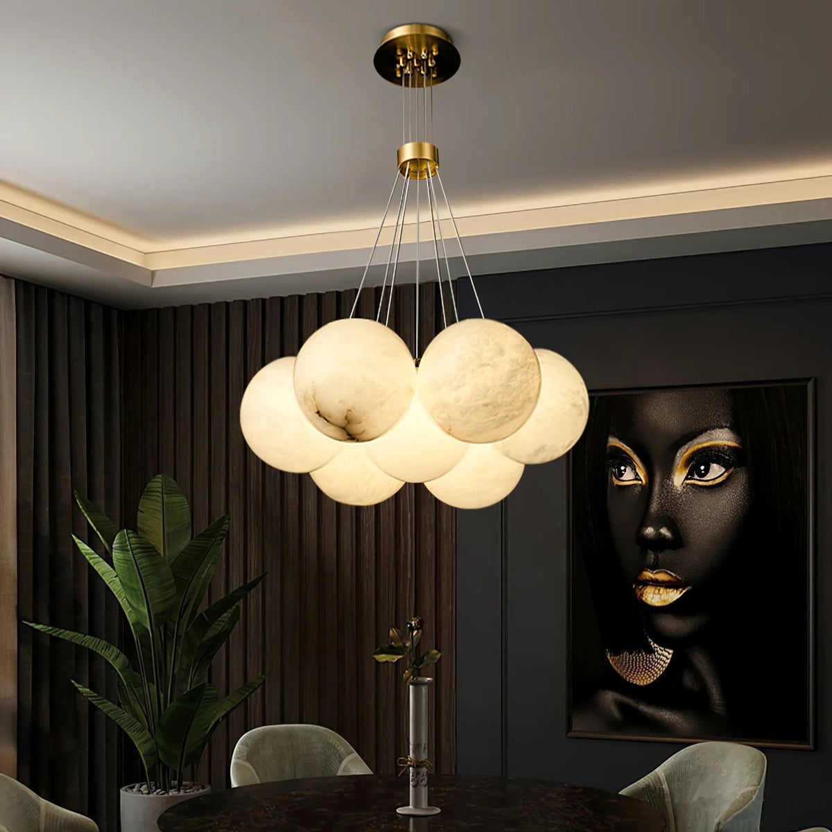 Alabaster Balls Chandelier -  Pre Order