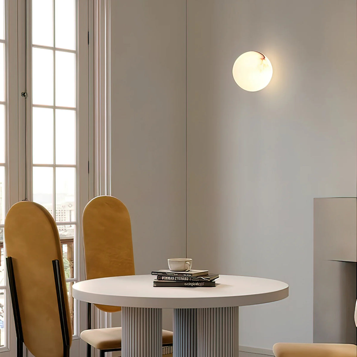 Alabaster Mini Orb Wall Lamp - Pre Order