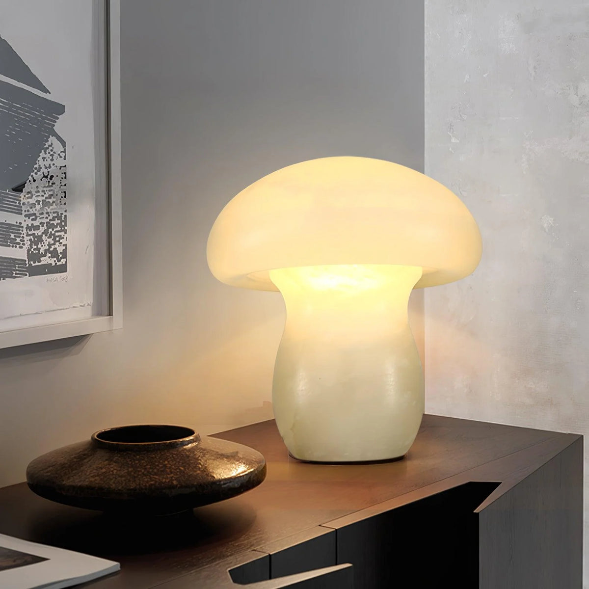 Alabaster Mushroom Table Lamp - Pre Order