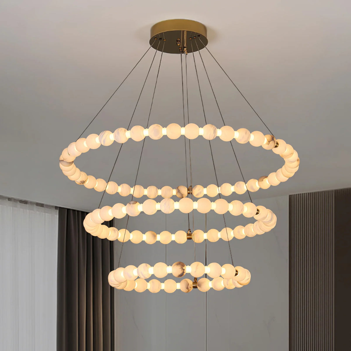 Alabaster Orb Ring Chandelier - Pre Order