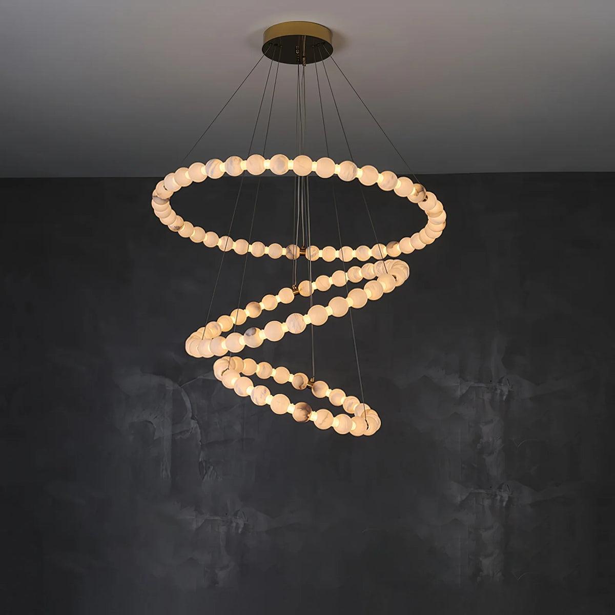 Alabaster Orb Ring Chandelier - Pre Order