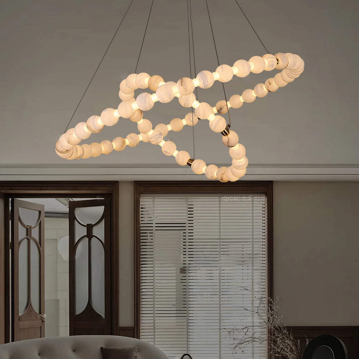 Alabaster Orb Ring Chandelier - Pre Order