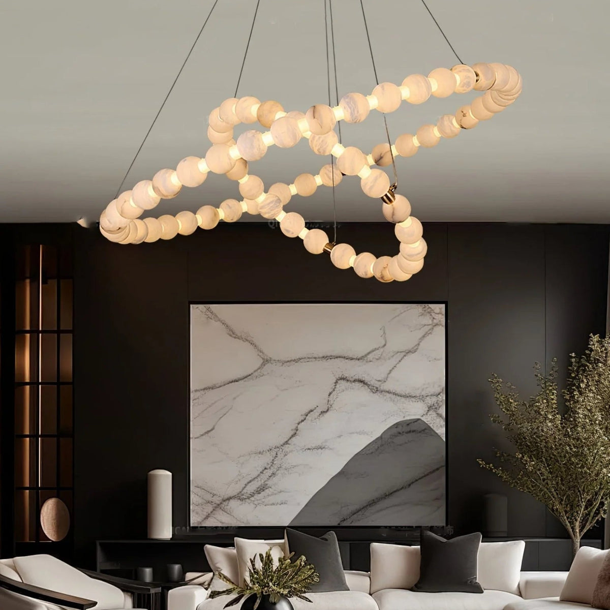 Alabaster Orb Ring Chandelier - Pre Order