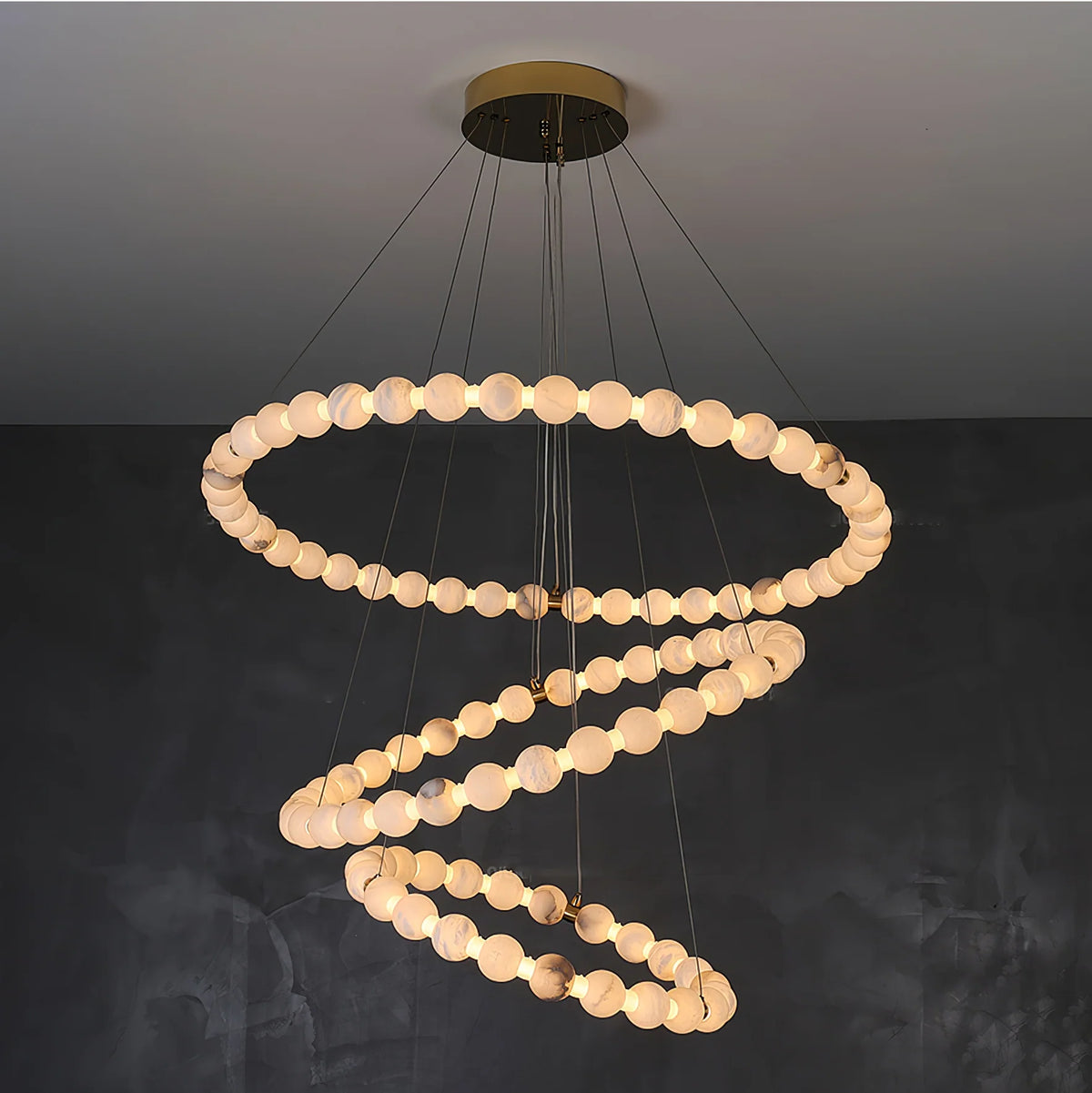 Alabaster Orb Ring Chandelier - Pre Order