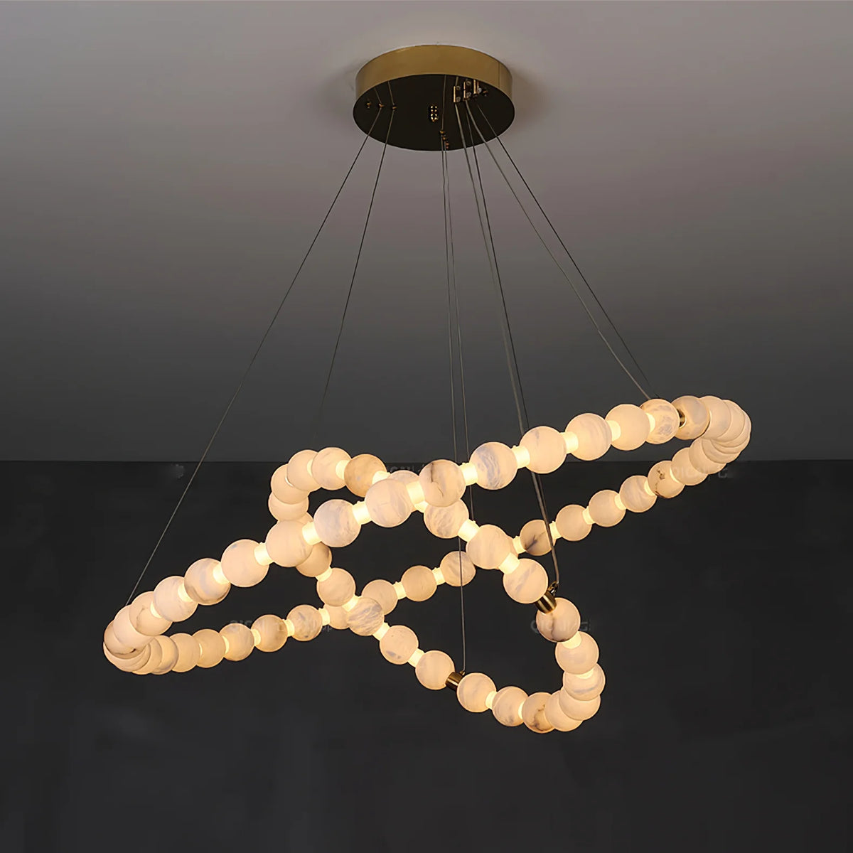 Alabaster Orb Ring Chandelier - Pre Order