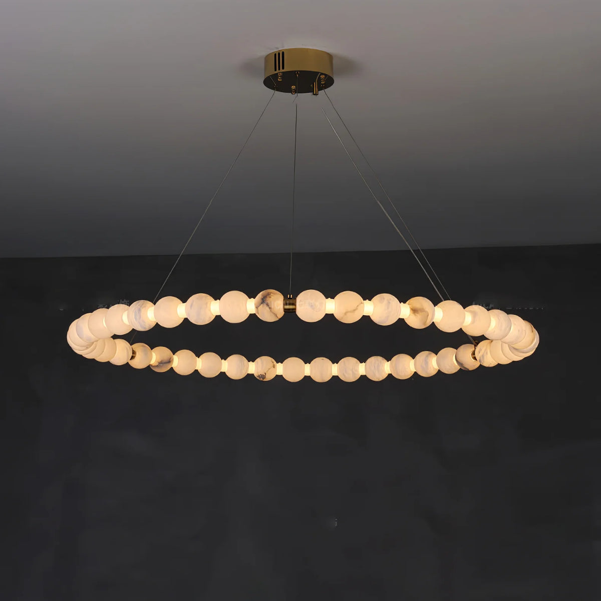 Alabaster Orb Ring Chandelier - Pre Order