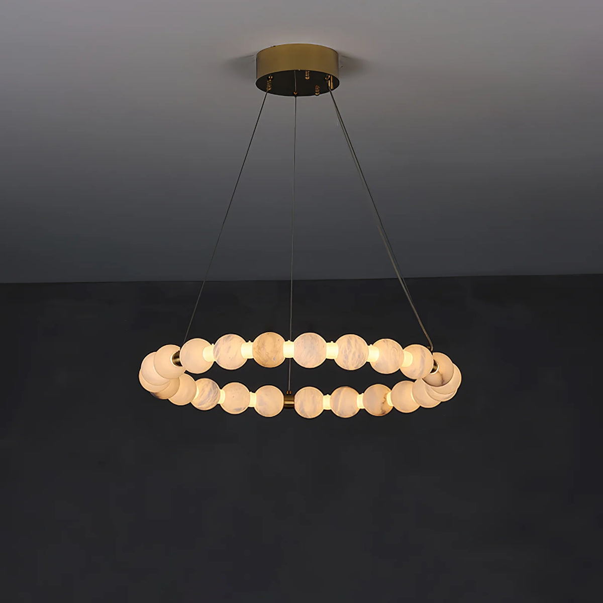 Alabaster Orb Ring Chandelier - Pre Order