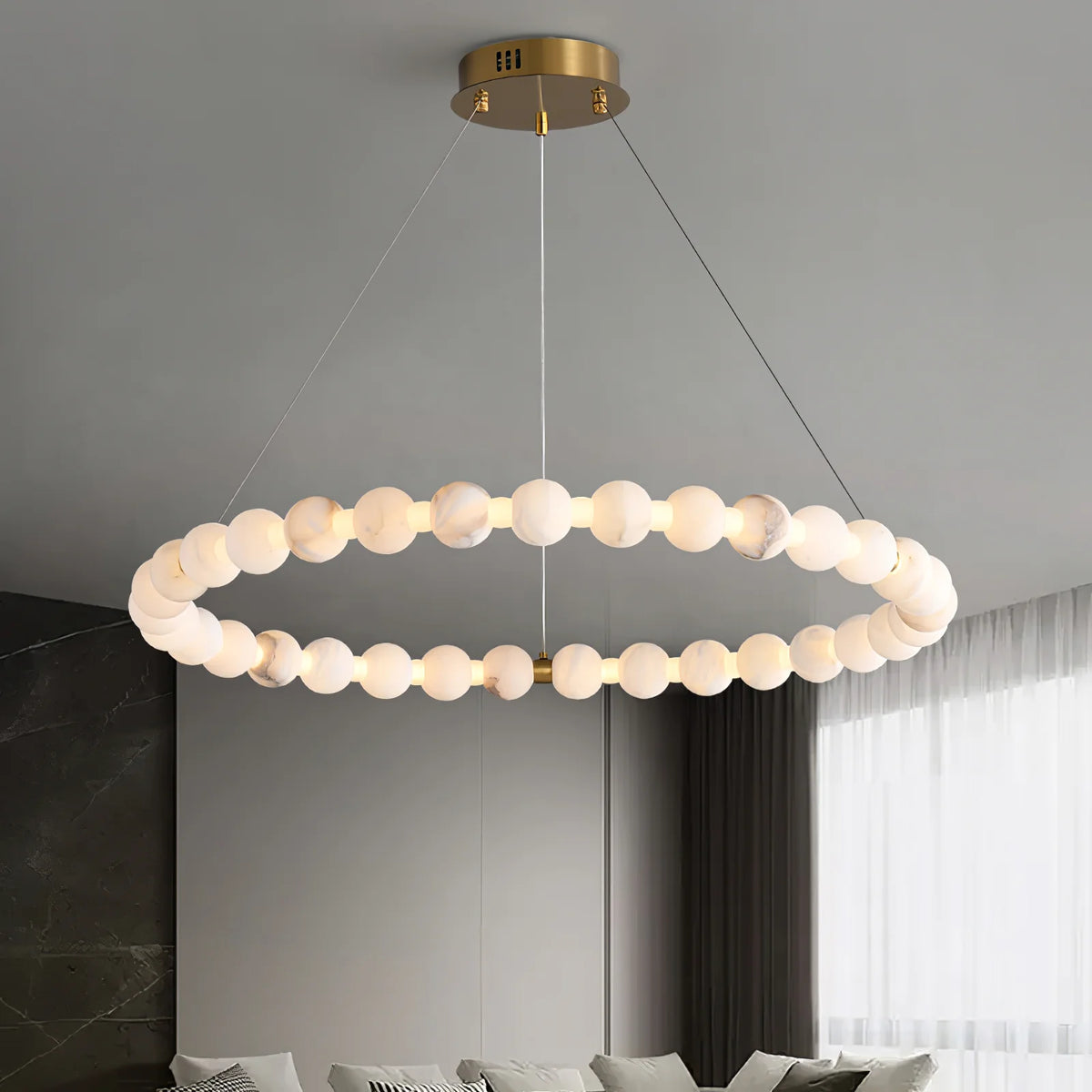Alabaster Orb Ring Chandelier - Pre Order