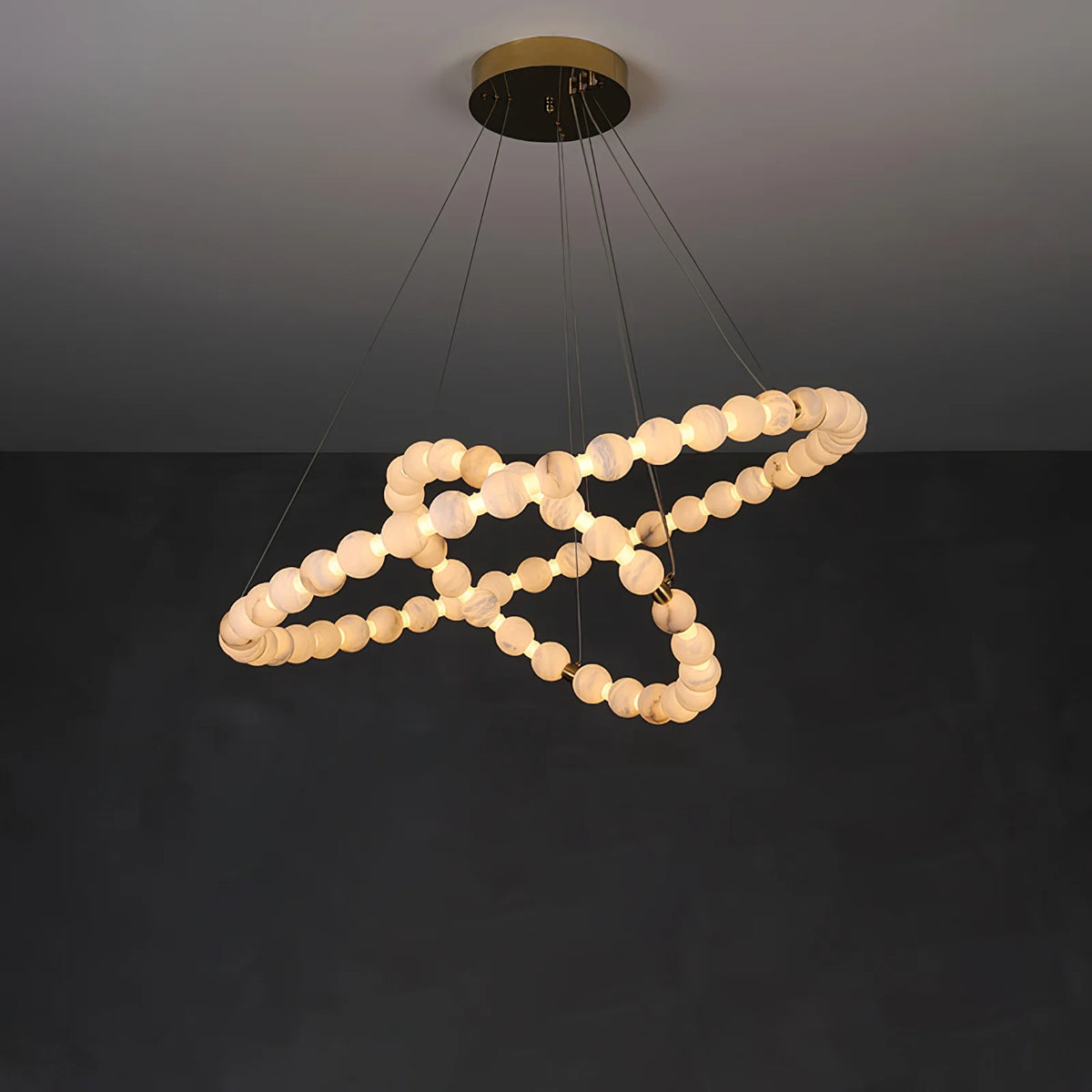 Alabaster Orb Ring Chandelier - Pre Order