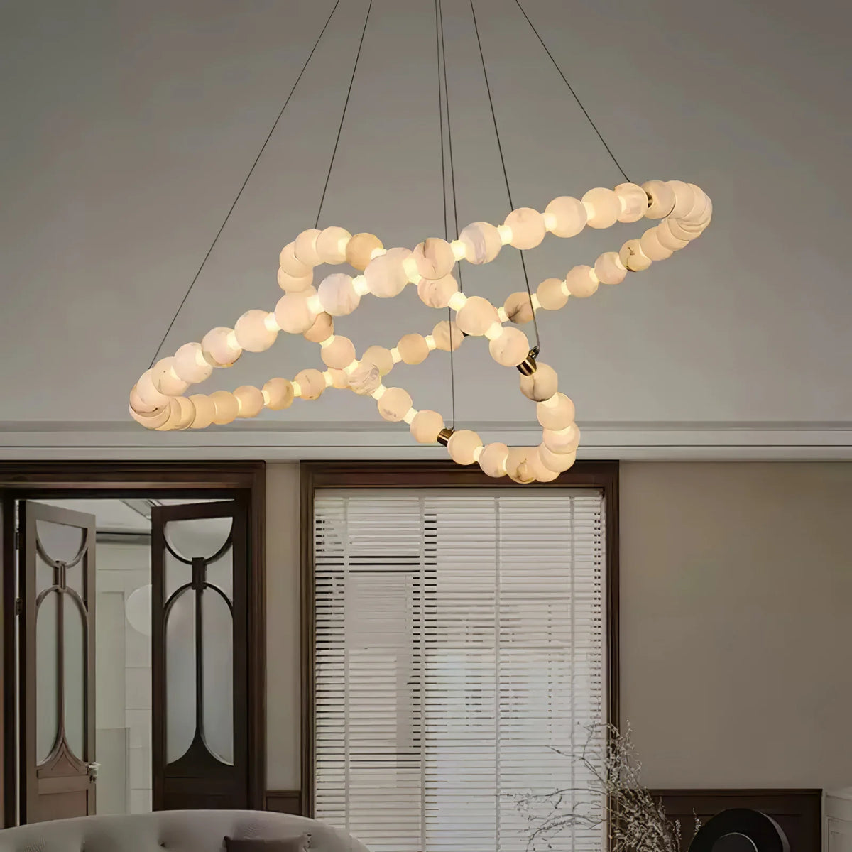 Alabaster Orb Ring Chandelier - Pre Order