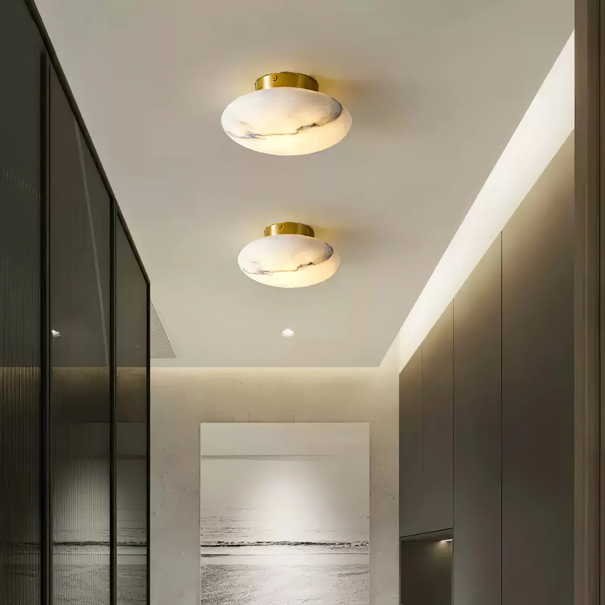 Alabaster Oval Ceiling Lamp - Pre Order