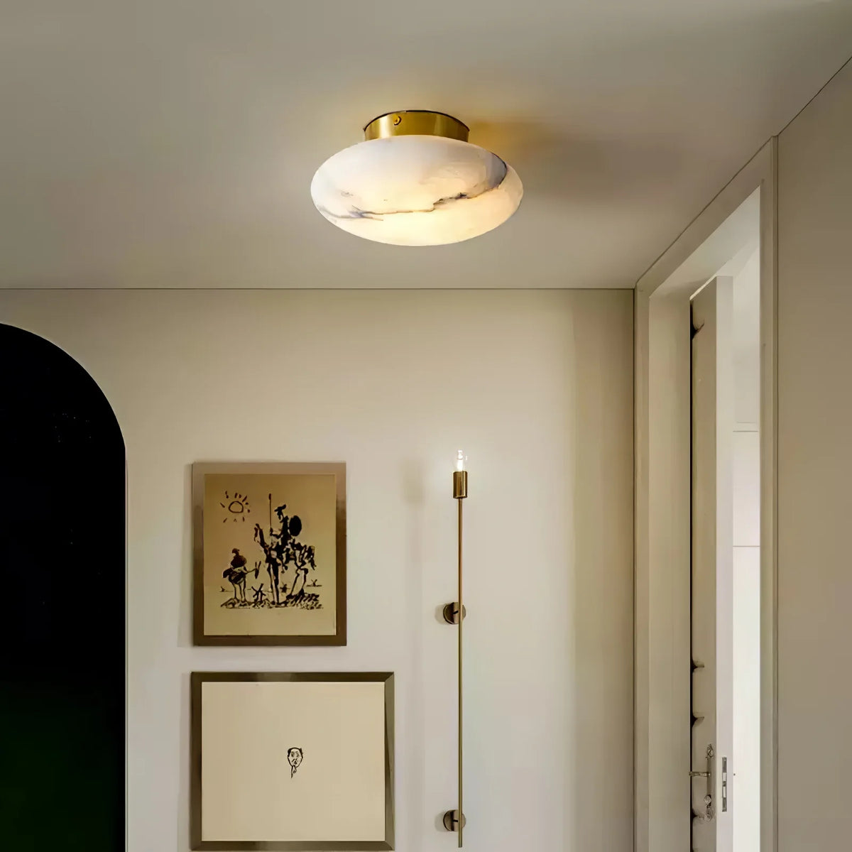 Alabaster Oval Ceiling Lamp - Pre Order