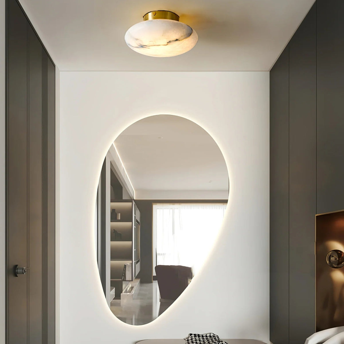 Alabaster Oval Ceiling Lamp - Pre Order