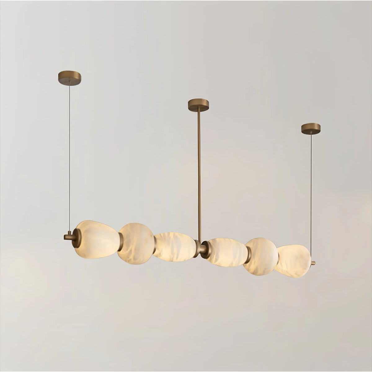 Alabaster Pebble Linear Chandelier - Pre Order
