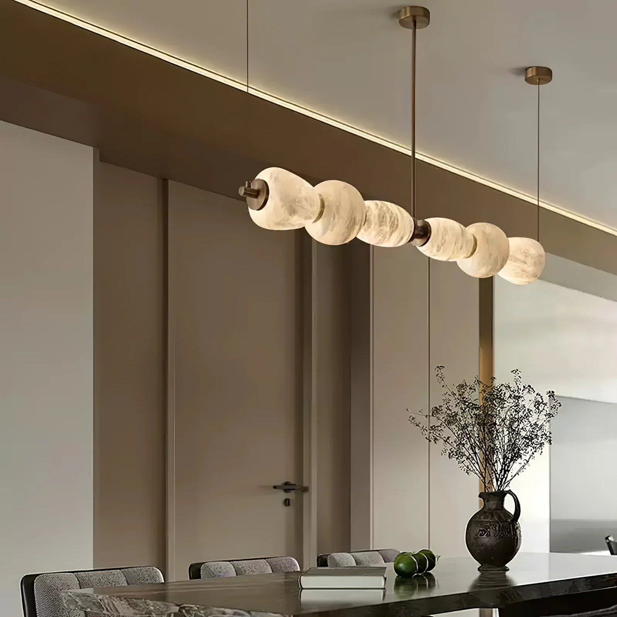 Alabaster Pebble Linear Chandelier - Pre Order