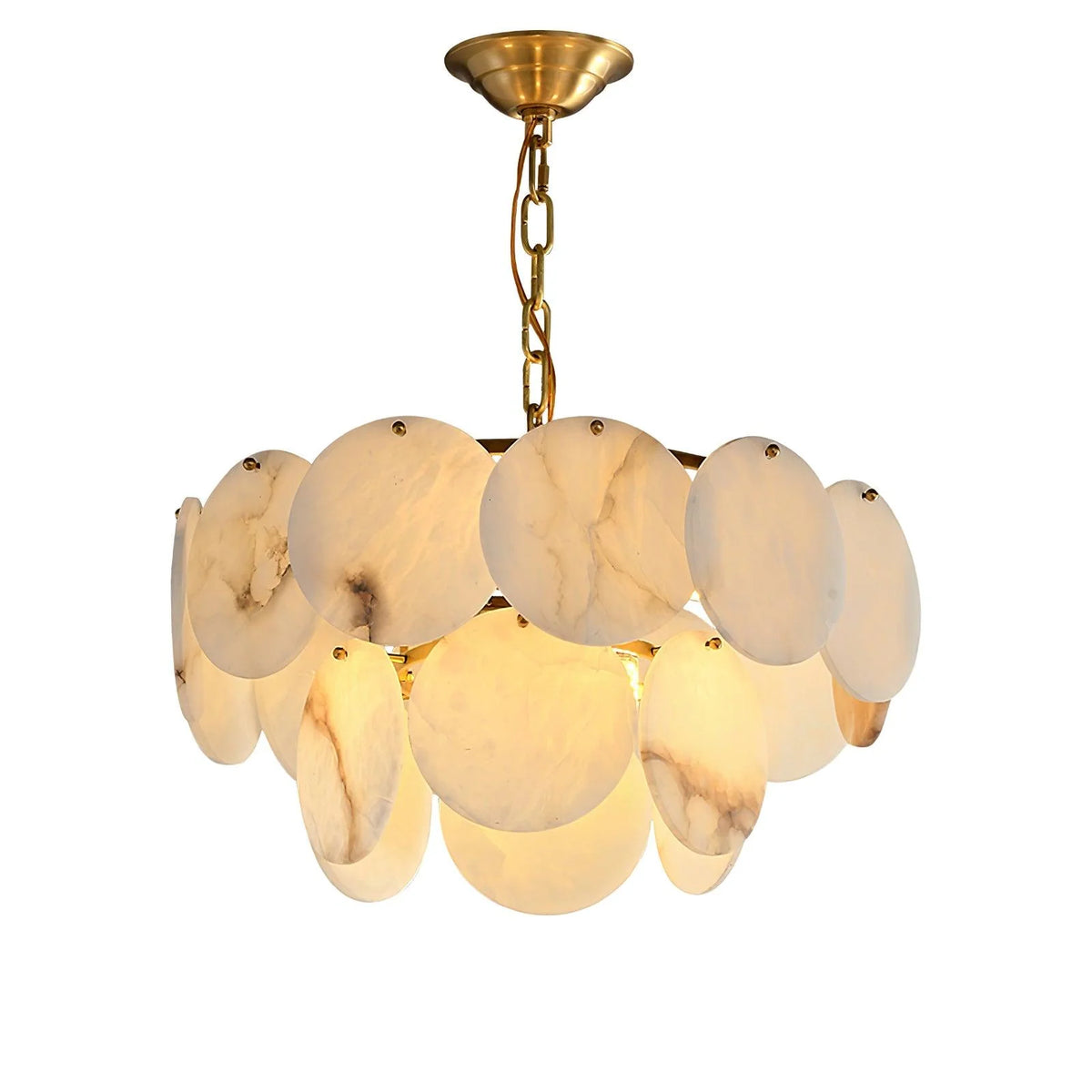 Alabaster Shell Brass Chandelier - Pre Order