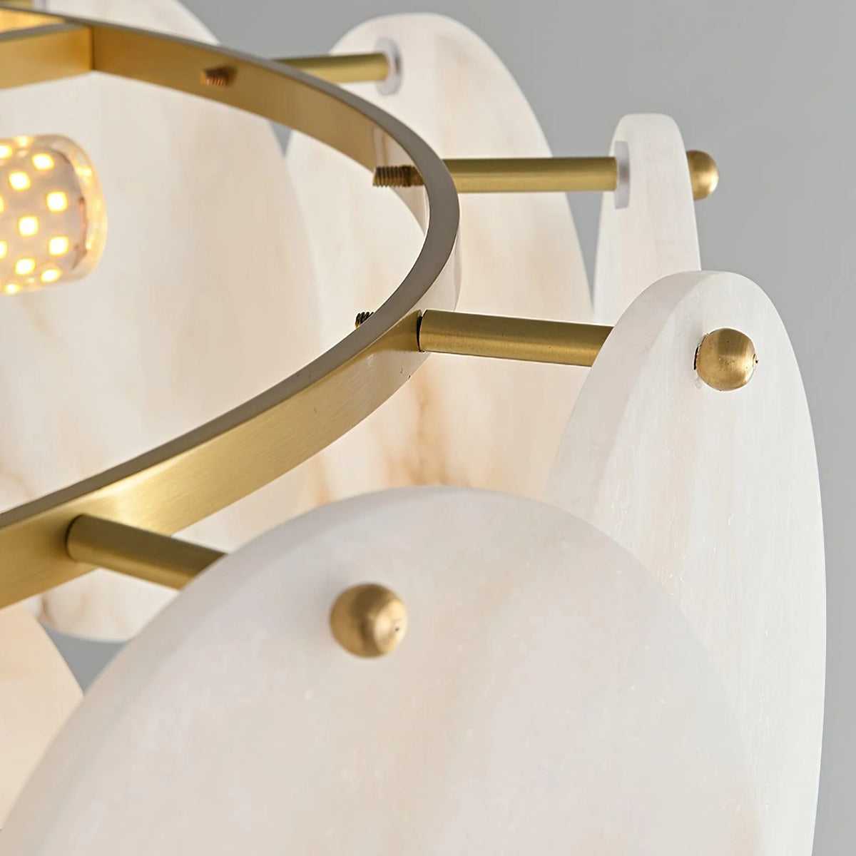 Alabaster Shell Brass Chandelier - Pre Order