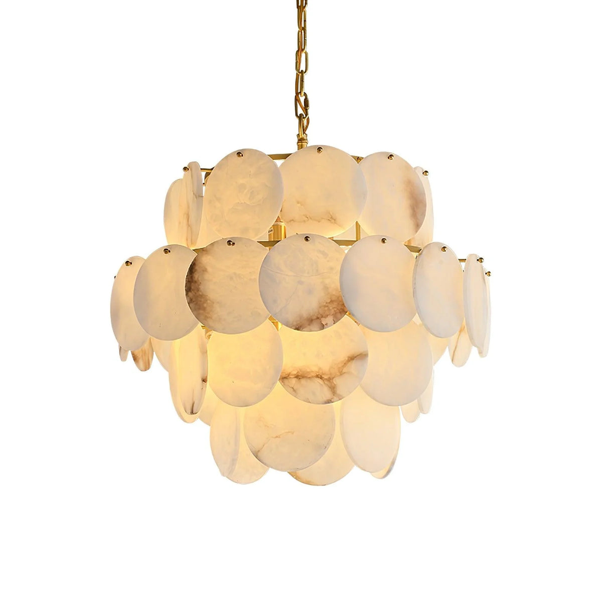 Alabaster Shell Brass Chandelier - Pre Order
