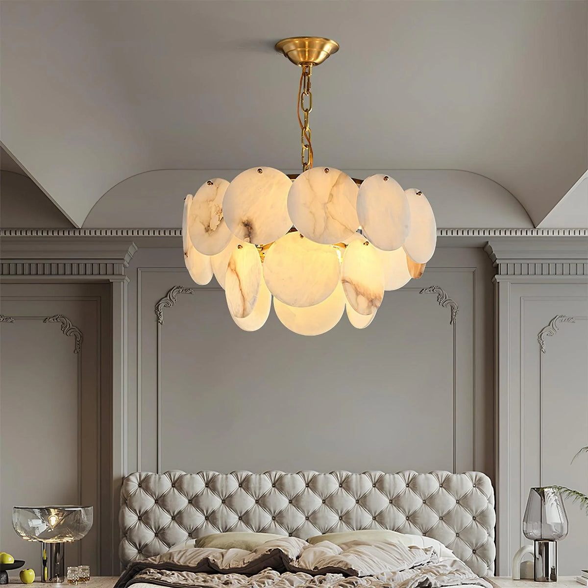 Alabaster Shell Brass Chandelier - Pre Order