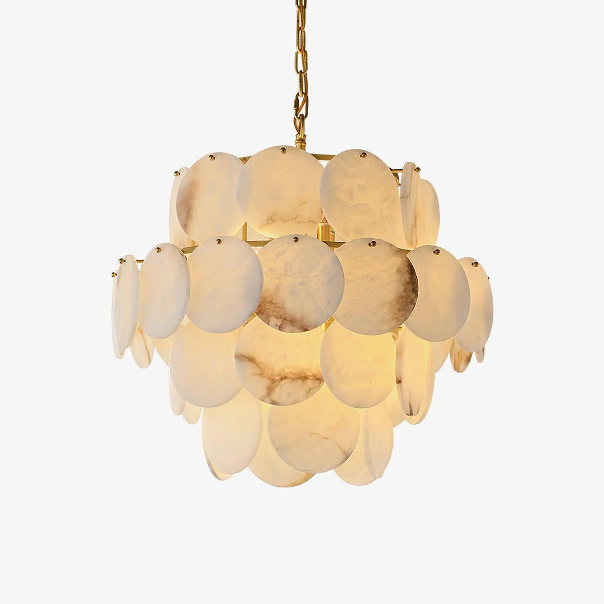 Alabaster Shell Brass Chandelier - Pre Order