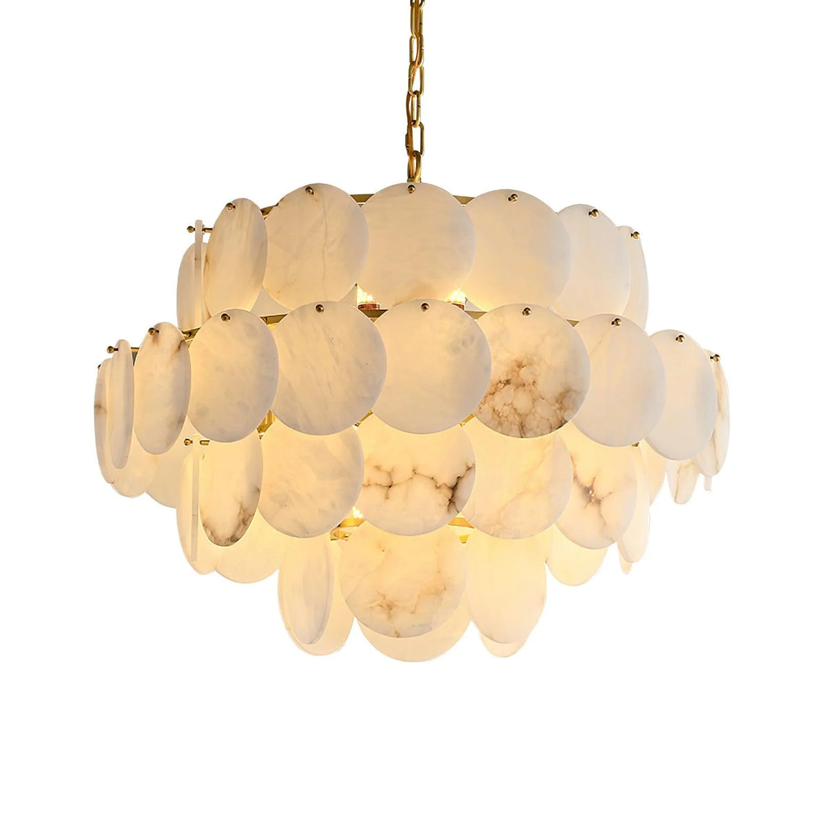 Alabaster Shell Brass Chandelier - Pre Order