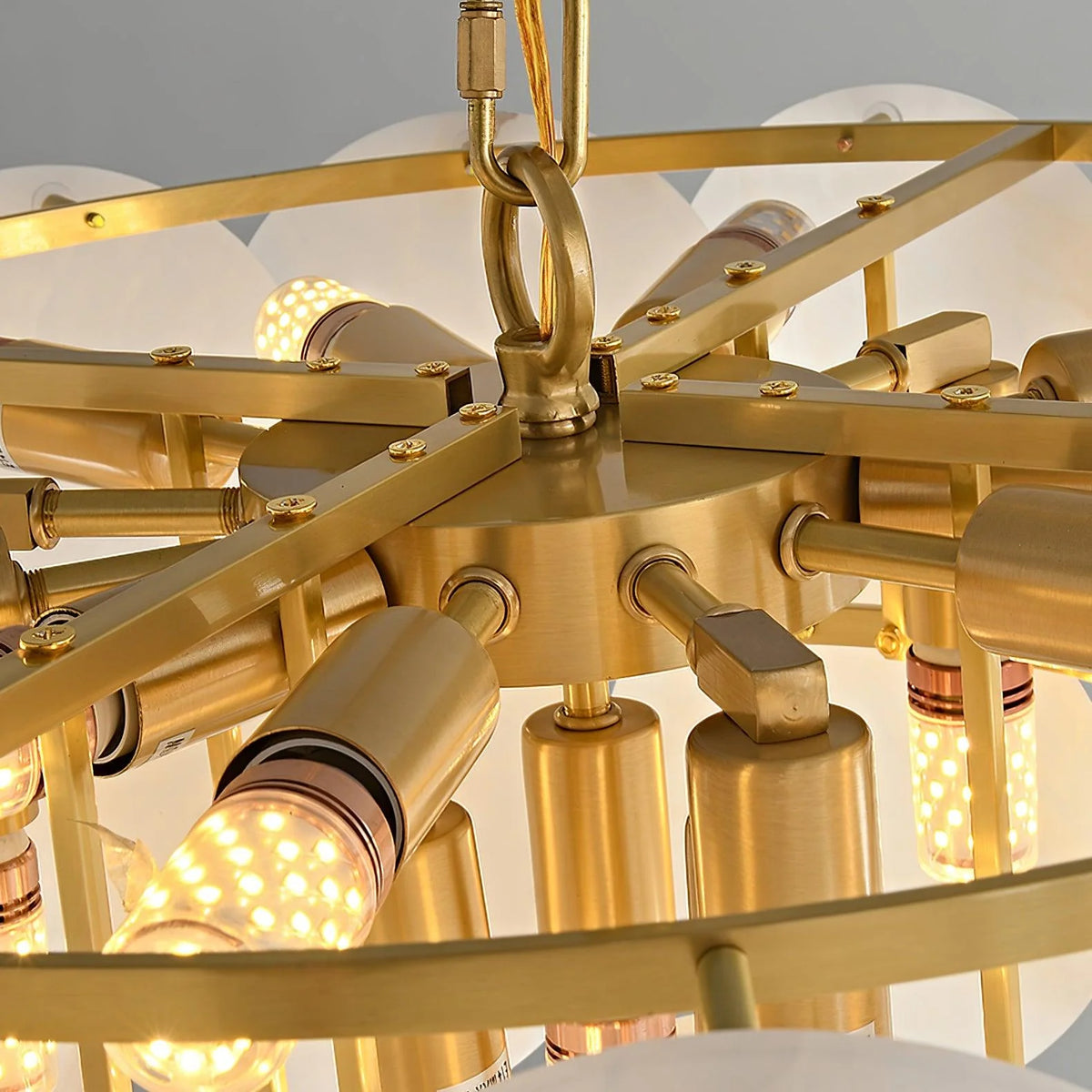 Alabaster Shell Brass Chandelier - Pre Order