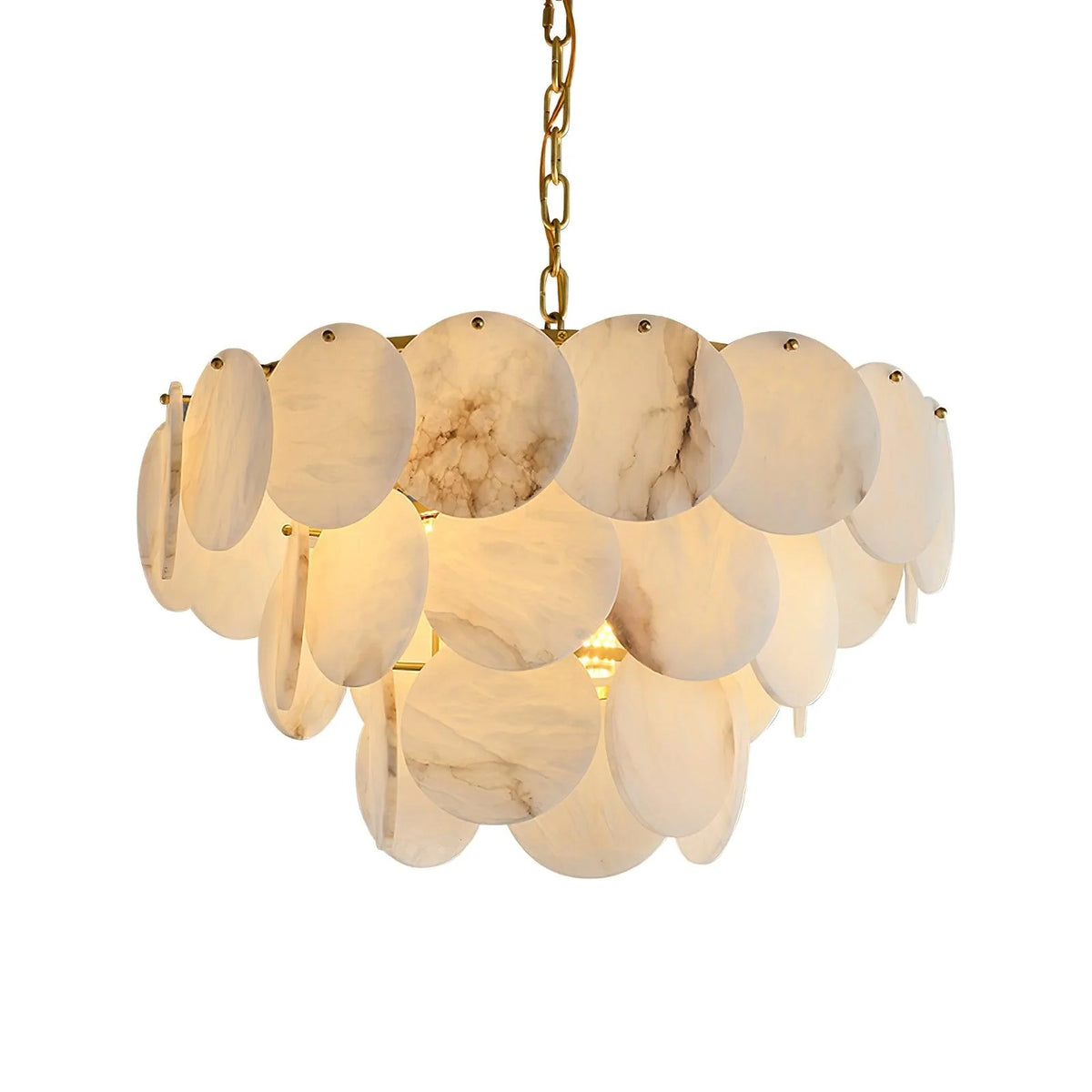 Alabaster Shell Brass Chandelier - Pre Order