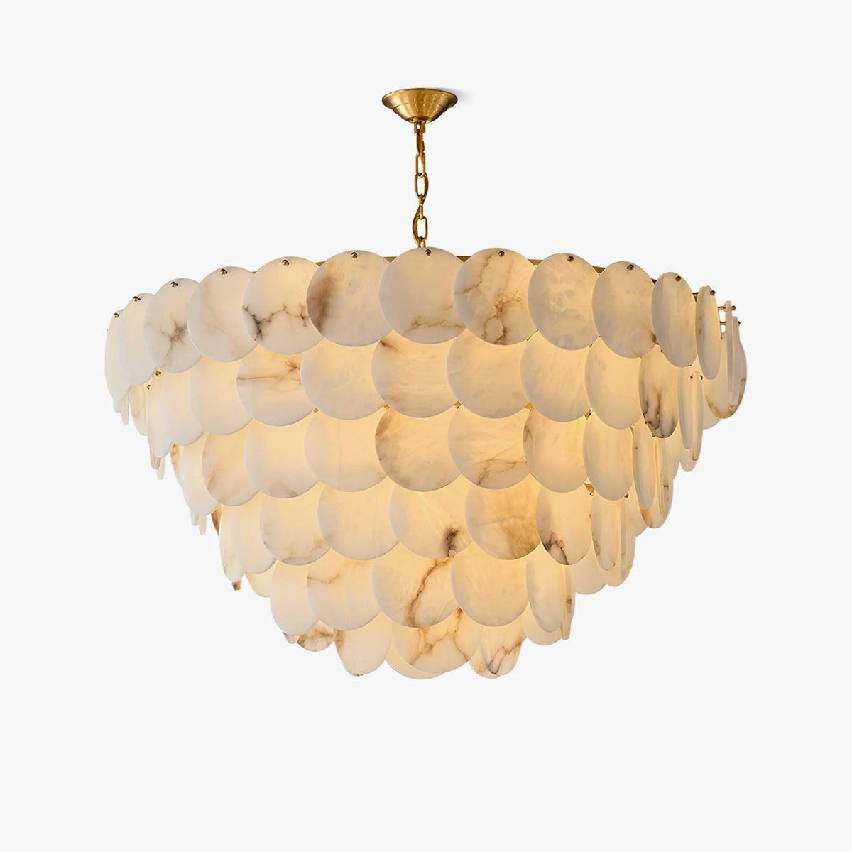 Alabaster Shell Brass Chandelier - Pre Order