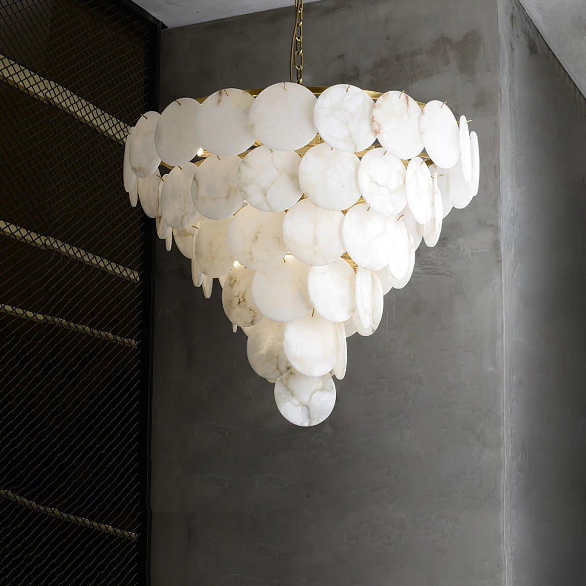 Alabaster Shell Brass Chandelier - Pre Order