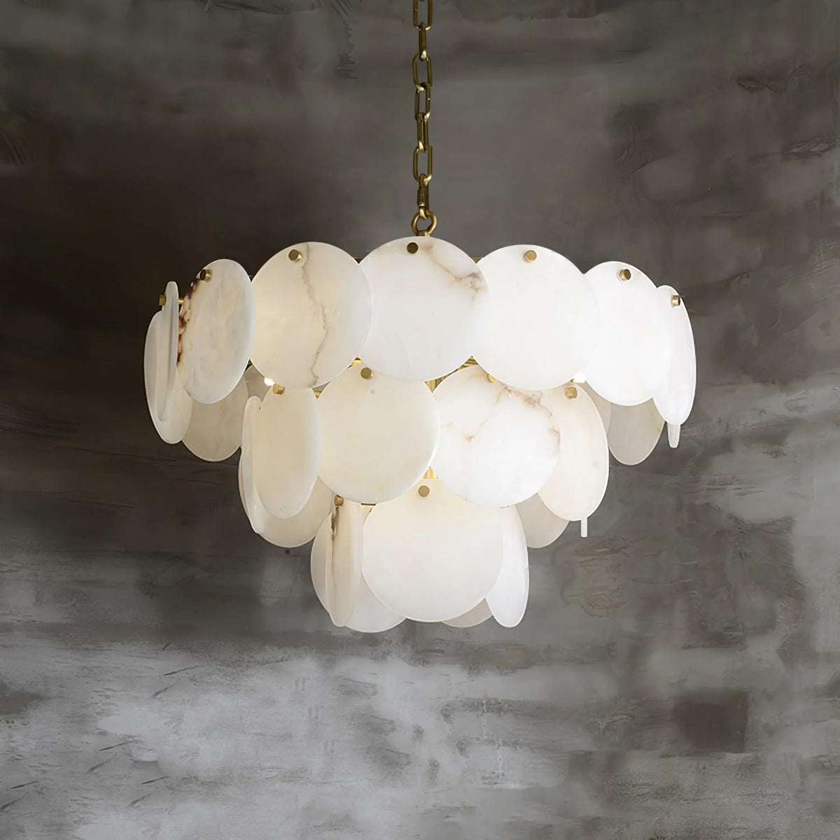 Alabaster Shell Brass Chandelier - Pre Order