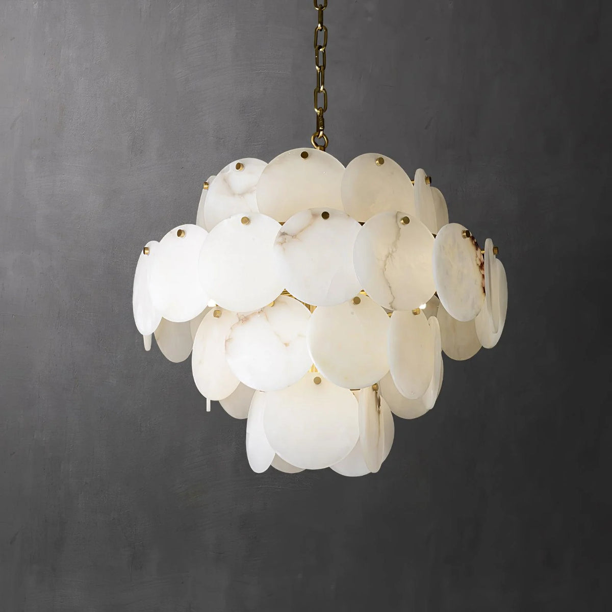Alabaster Shell Brass Chandelier - Pre Order