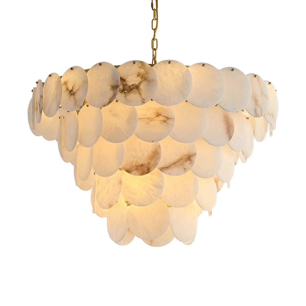 Alabaster Shell Brass Chandelier - Pre Order
