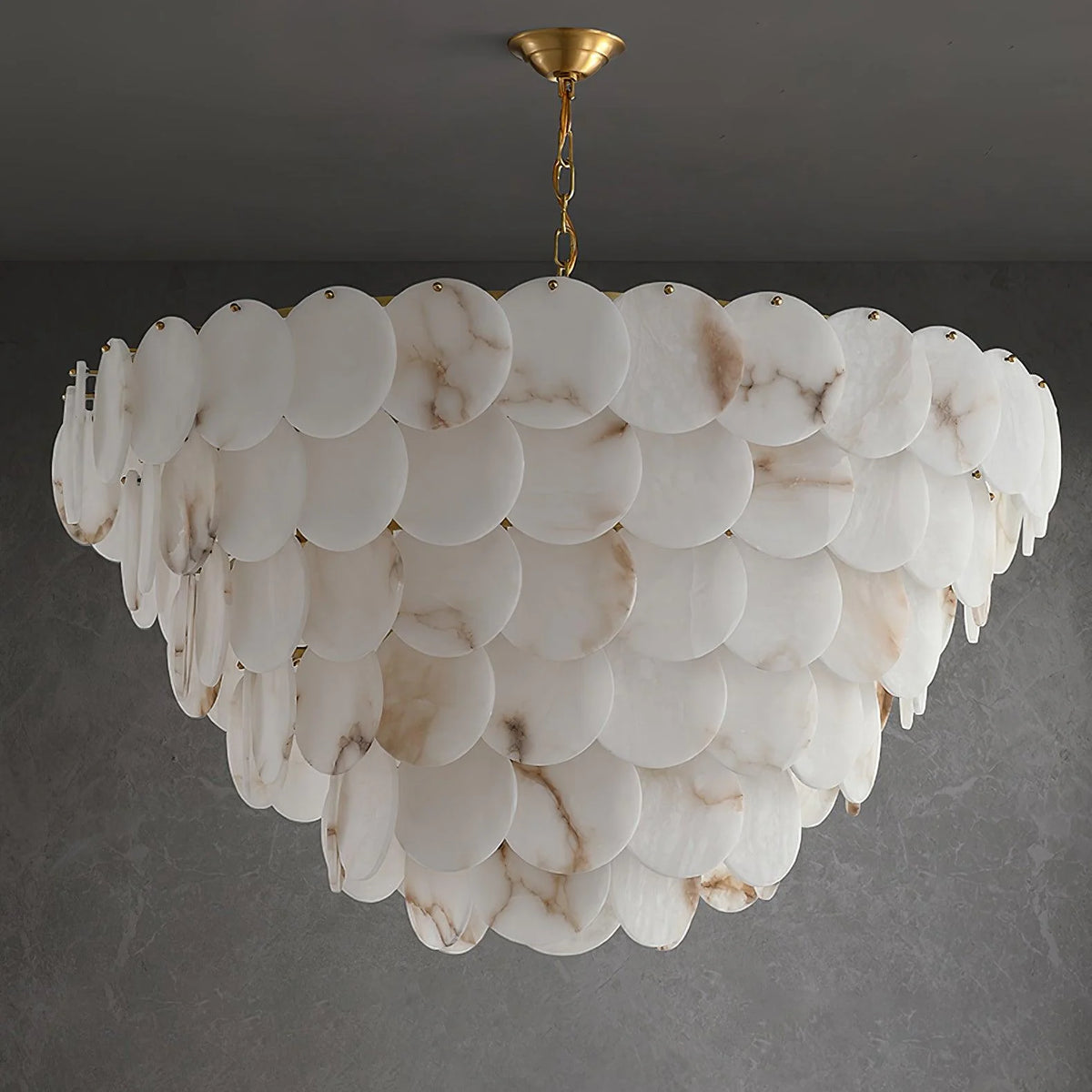 Alabaster Shell Brass Chandelier - Pre Order