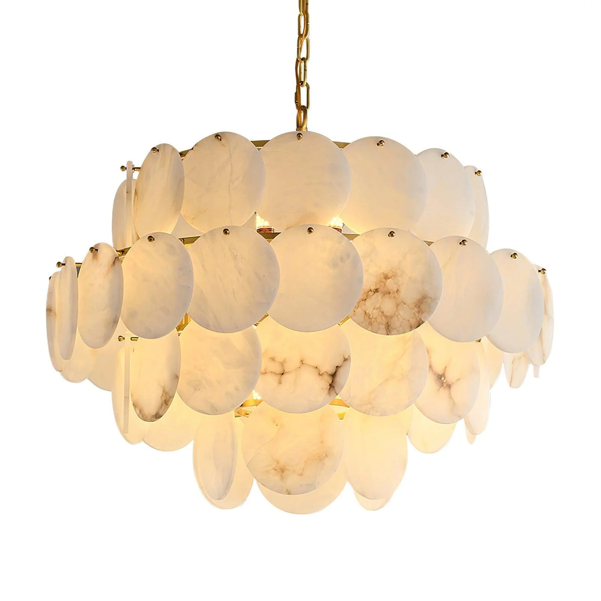 Alabaster Shell Brass Chandelier - Pre Order