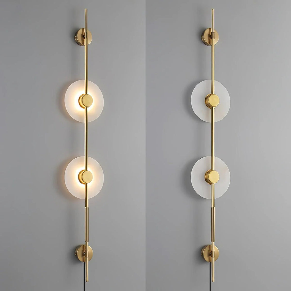 Alabaster Vertical Plug-in Wall Sconce - Pre Order