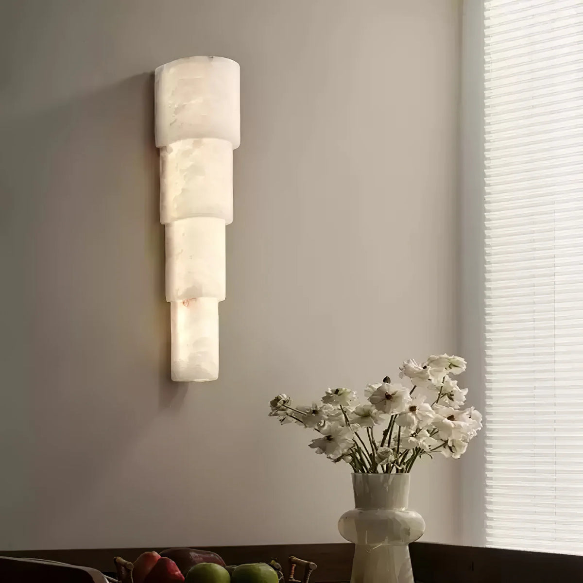 Alba Cascade Alabaster Wall Sconce - Pre Order