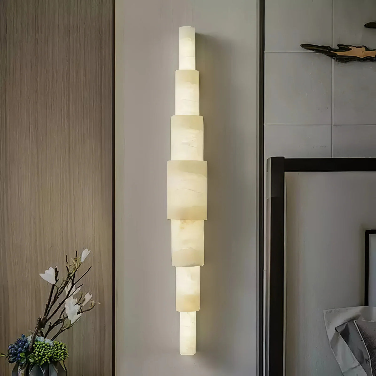 Alba Cascade Alabaster Wall Sconce - Pre Order