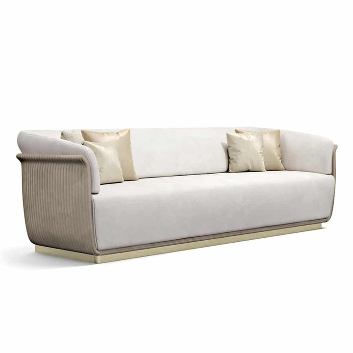 Corner view of Allure Sofa Poltrona 3-Set, stylish modern design for elegant and cozy living rooms