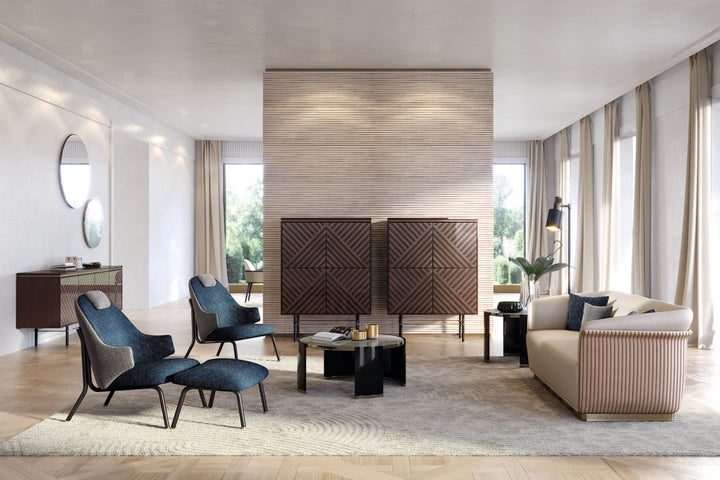 Allure Sofa Poltrona Set 3-seater in living room, modern luxurious seating for elegant home decor