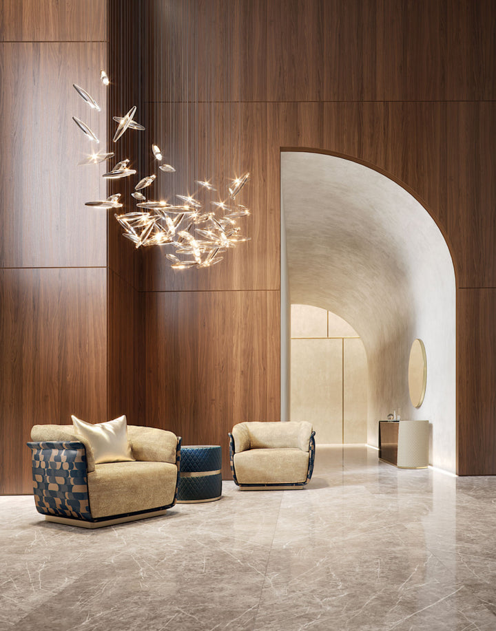 Allure Sofa Poltrona Set in luxury living room, elegant modern seating for upscale home interiors