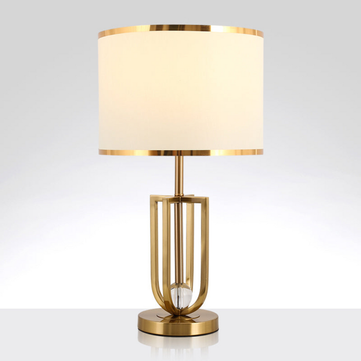 Modern Amanda table lamp featuring durable metal base for home decor