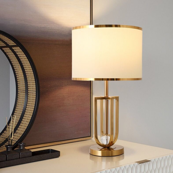 Amanda,  metal-based modern table lamp with sleek contemporary design