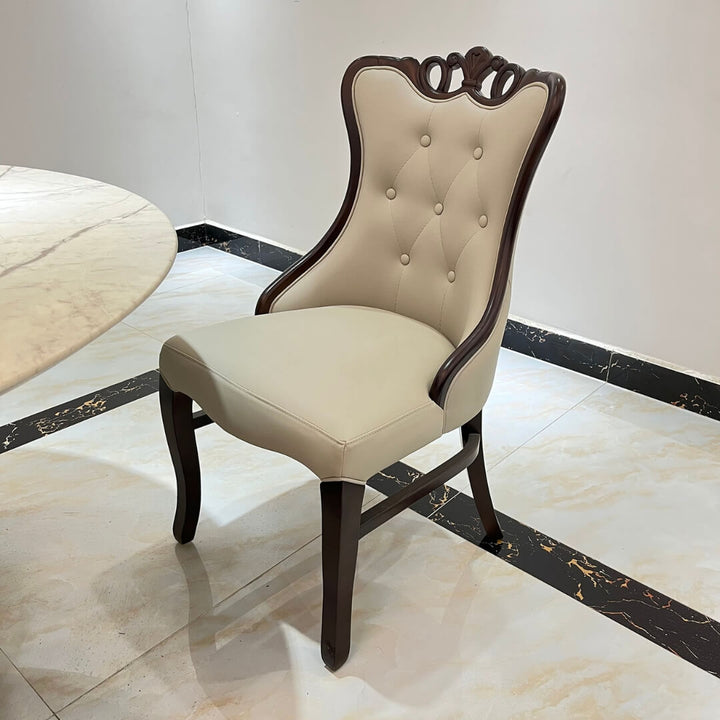 Angle view of American solid wood restaurant dining chair – classic craftsmanship with smooth finish and ergonomic design