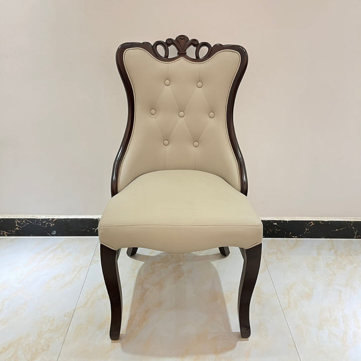 Front view of American solid wood restaurant dining chair – classic craftsmanship with smooth finish and ergonomic design