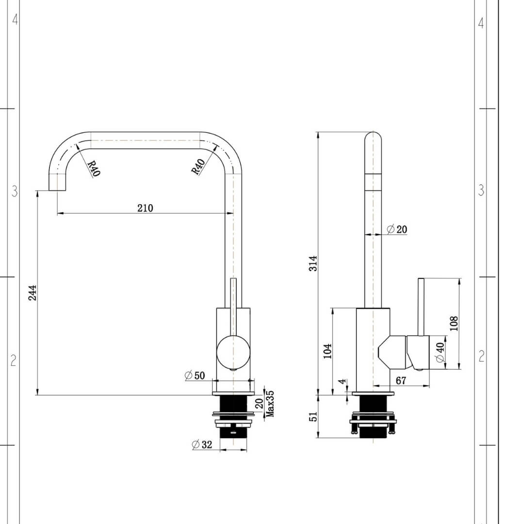 Ariel Round Kitchen Mixer Elegant interior