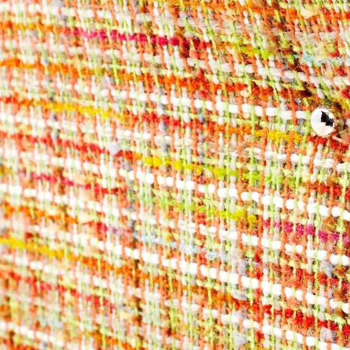 Close-up detail of Astral Affinity cotton linen sofa showcasing fabric texture and stitching